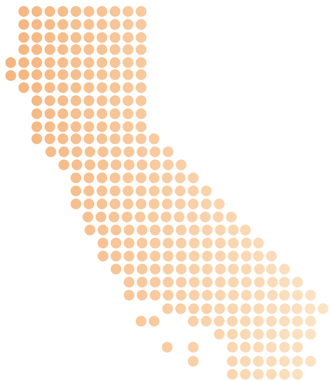 Dot-matrix icon of the State of California