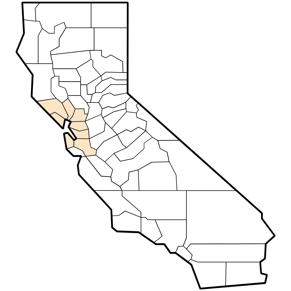 california map with the local area highlighted