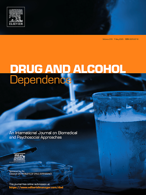 cover for the Journal of Drug and Alcohol Dependence